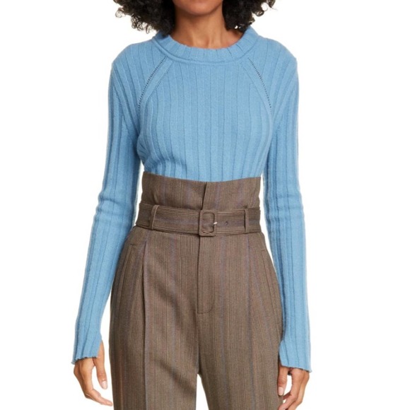Equipment Sweaters - Equipment Alyce Wool Sweater Blue Ribbed Pullover Knit Size wool blend